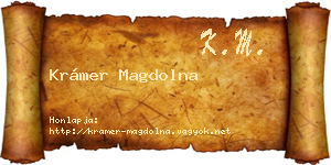 Krámer Magdolna névjegykártya